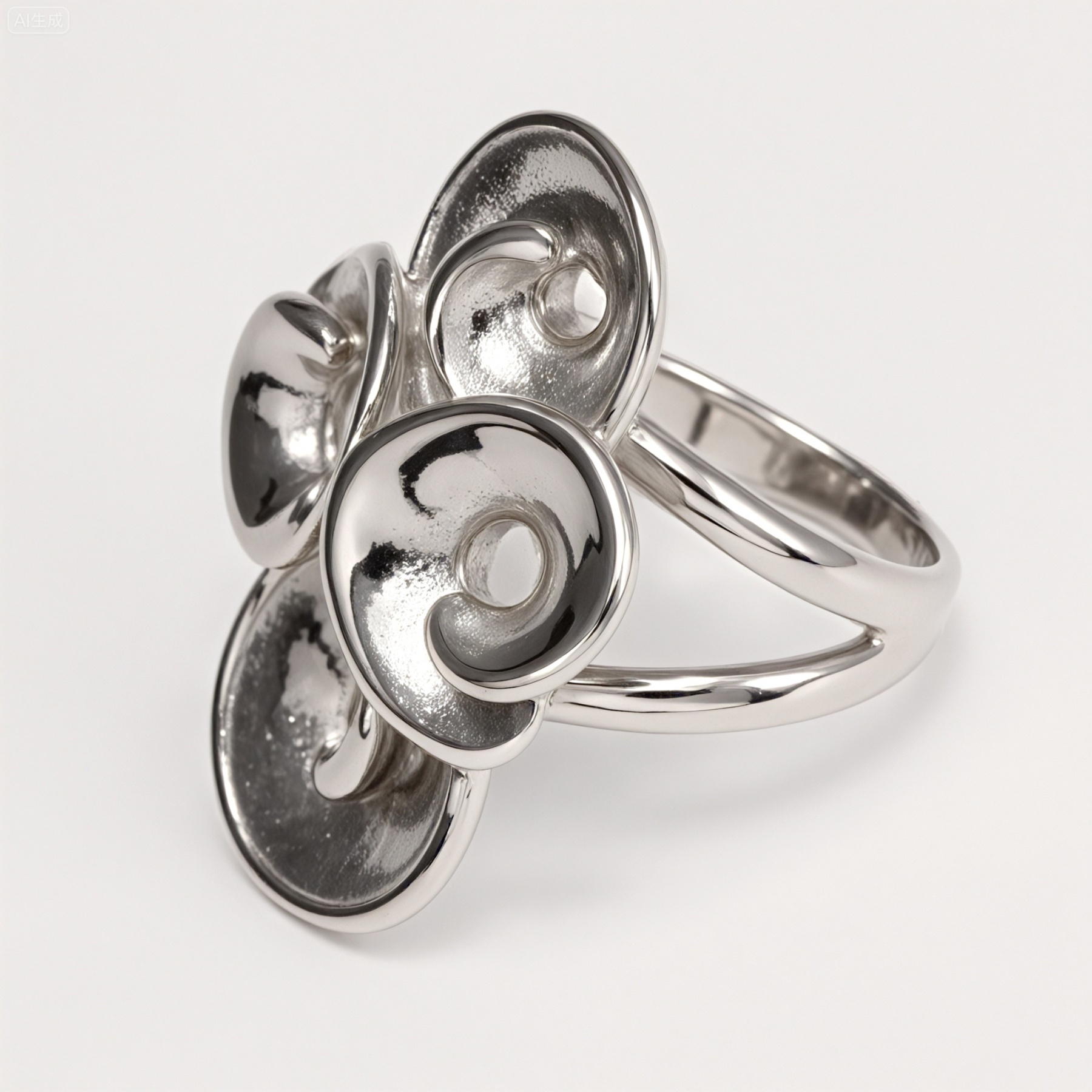 Metal Artistic Flower Ring - Trendy and Elegant Unisex Accessory | G004482-JinBaoJewerly