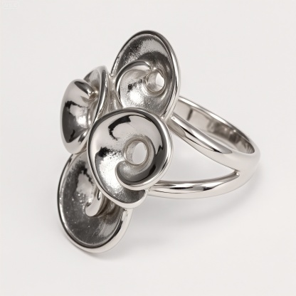 Metal Artistic Flower Ring - Trendy and Elegant Unisex Accessory | G004482-JinBaoJewerly