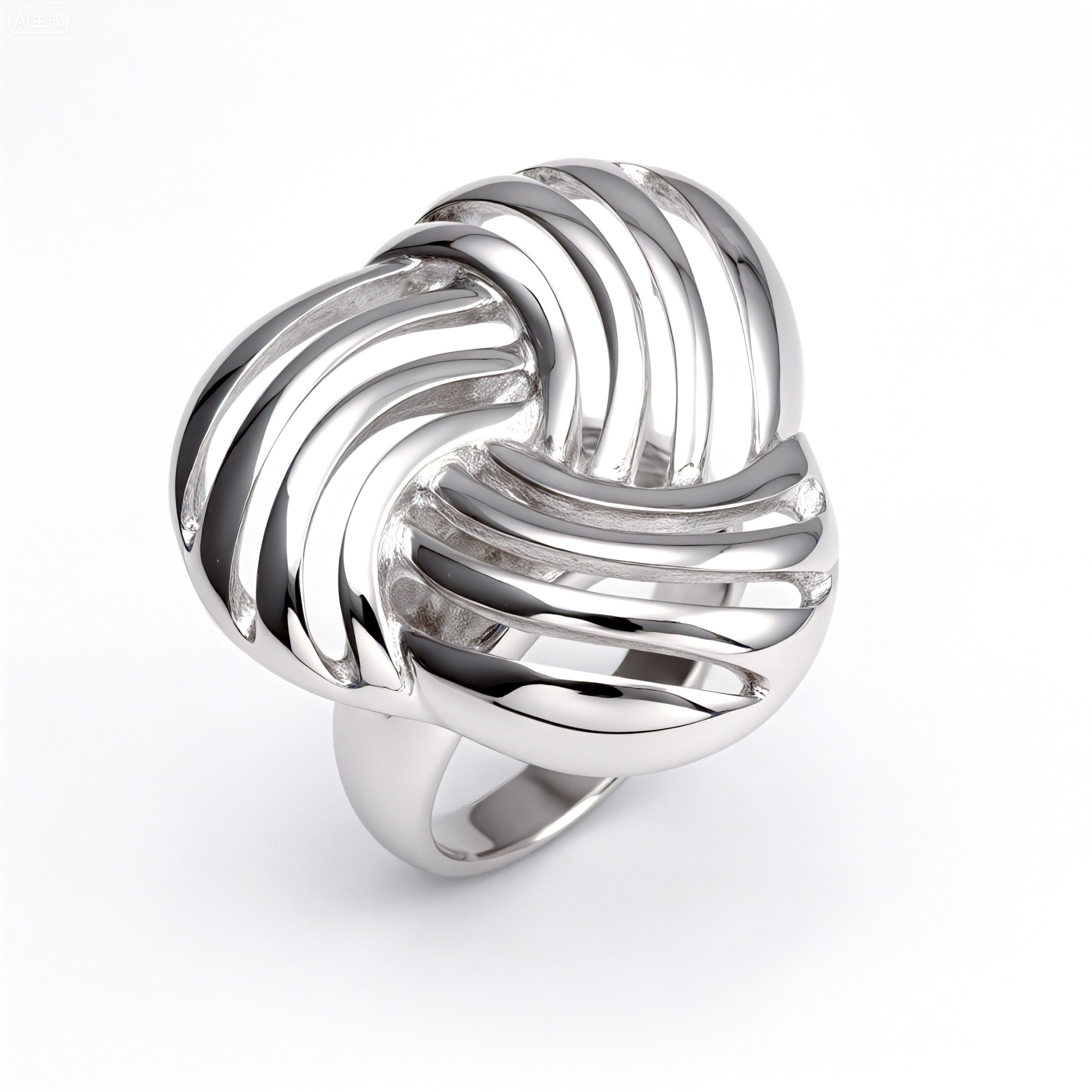 Metallic Texture Braided Knot Ring - Trendy and Versatile Unisex Accessory | G00344-JinBaoJewerly