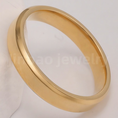 24K Gold-Plating Stainless Steel Personalized Various Crafts Men's Waterproof Ring  4MM-JinBaoJewerly