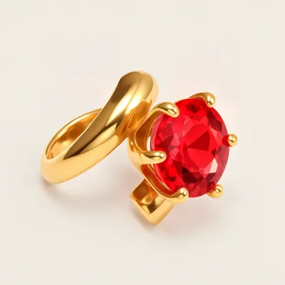 Luxury Style Colored Crystal Stainless Steel Women's Ring丨XHBL-1-HO-JinBaoJewerly