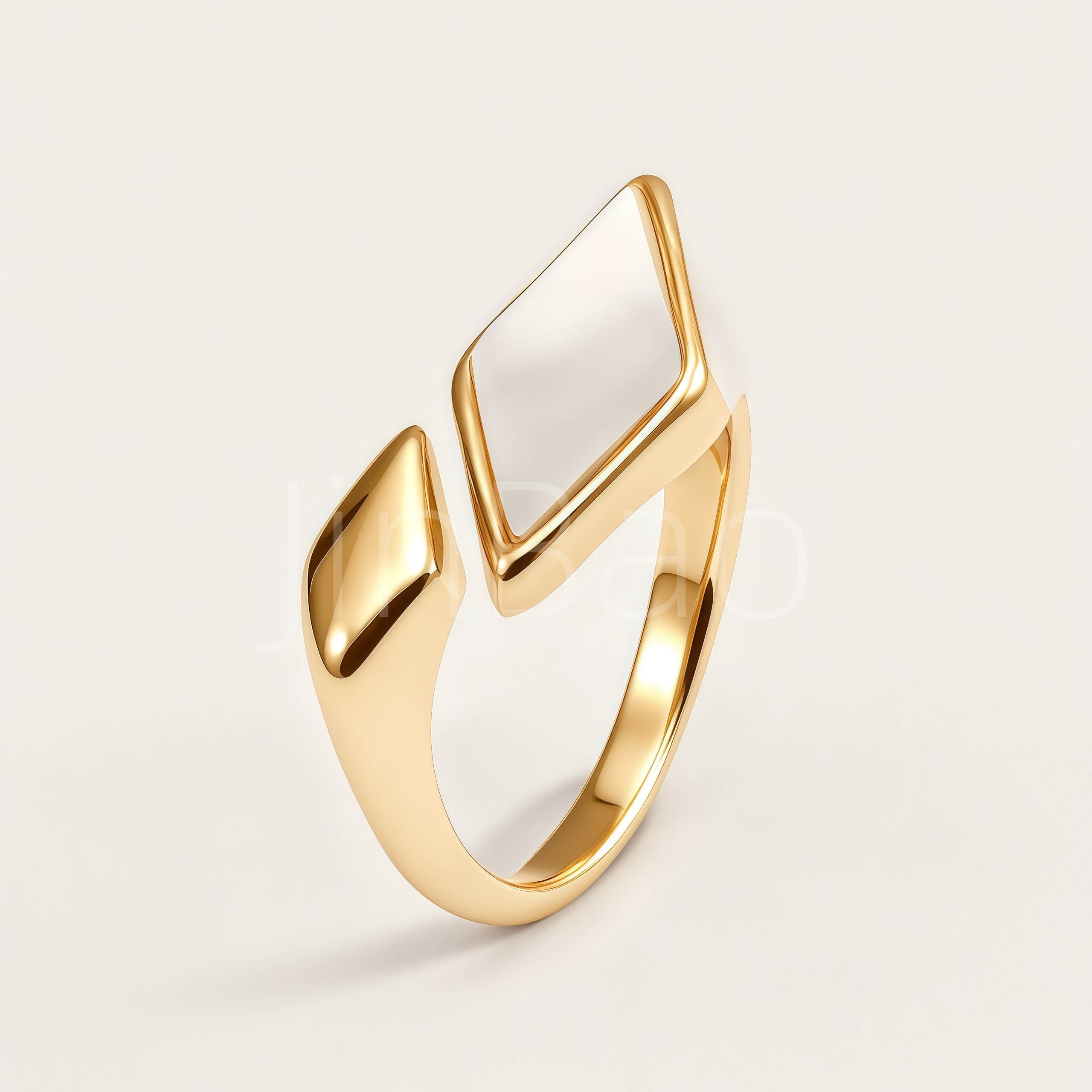 Styles Minimalist White Shell Geometric Gold Finger Rings for Women