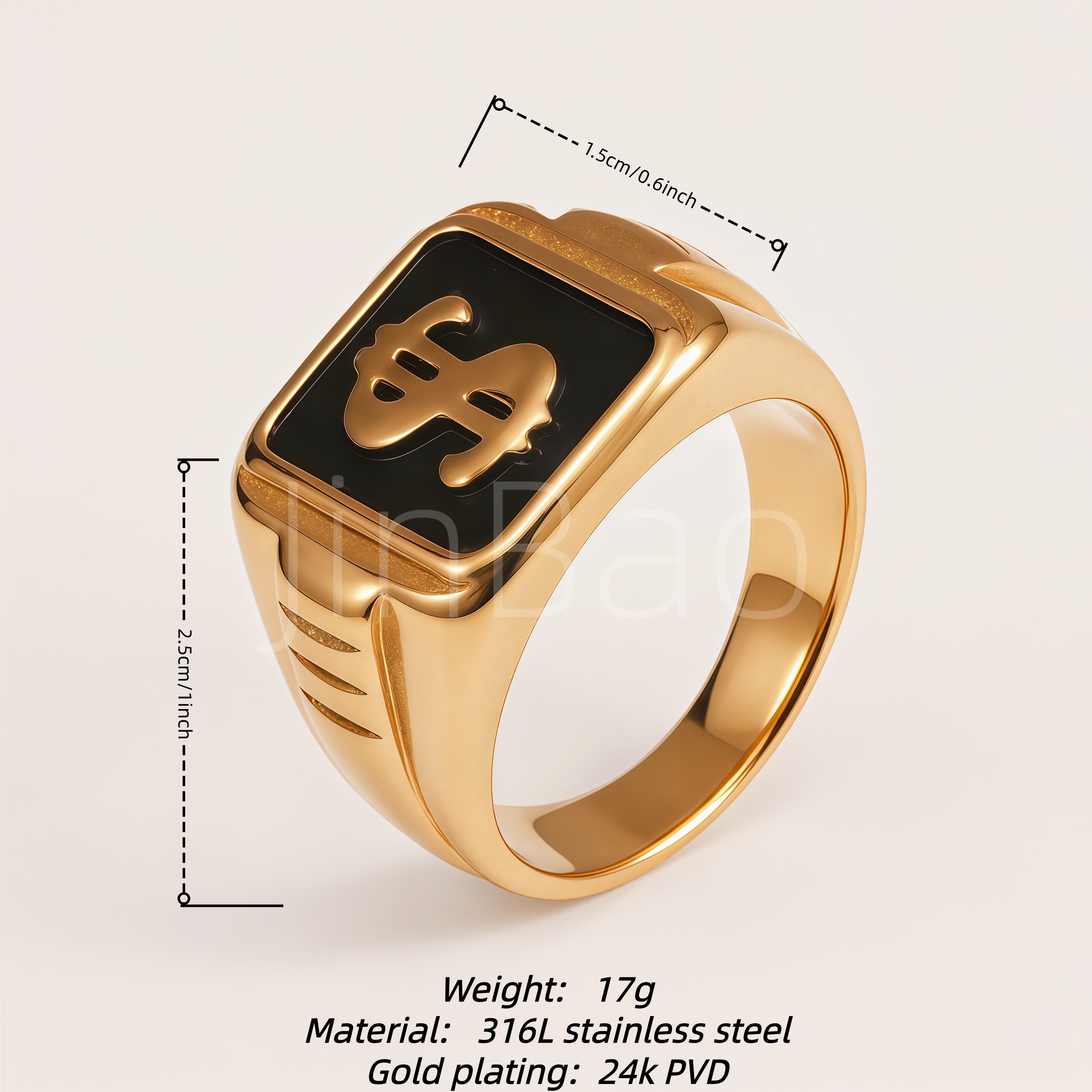 Egyptian Symbol Ankh & Eye of Horus Men's Ring