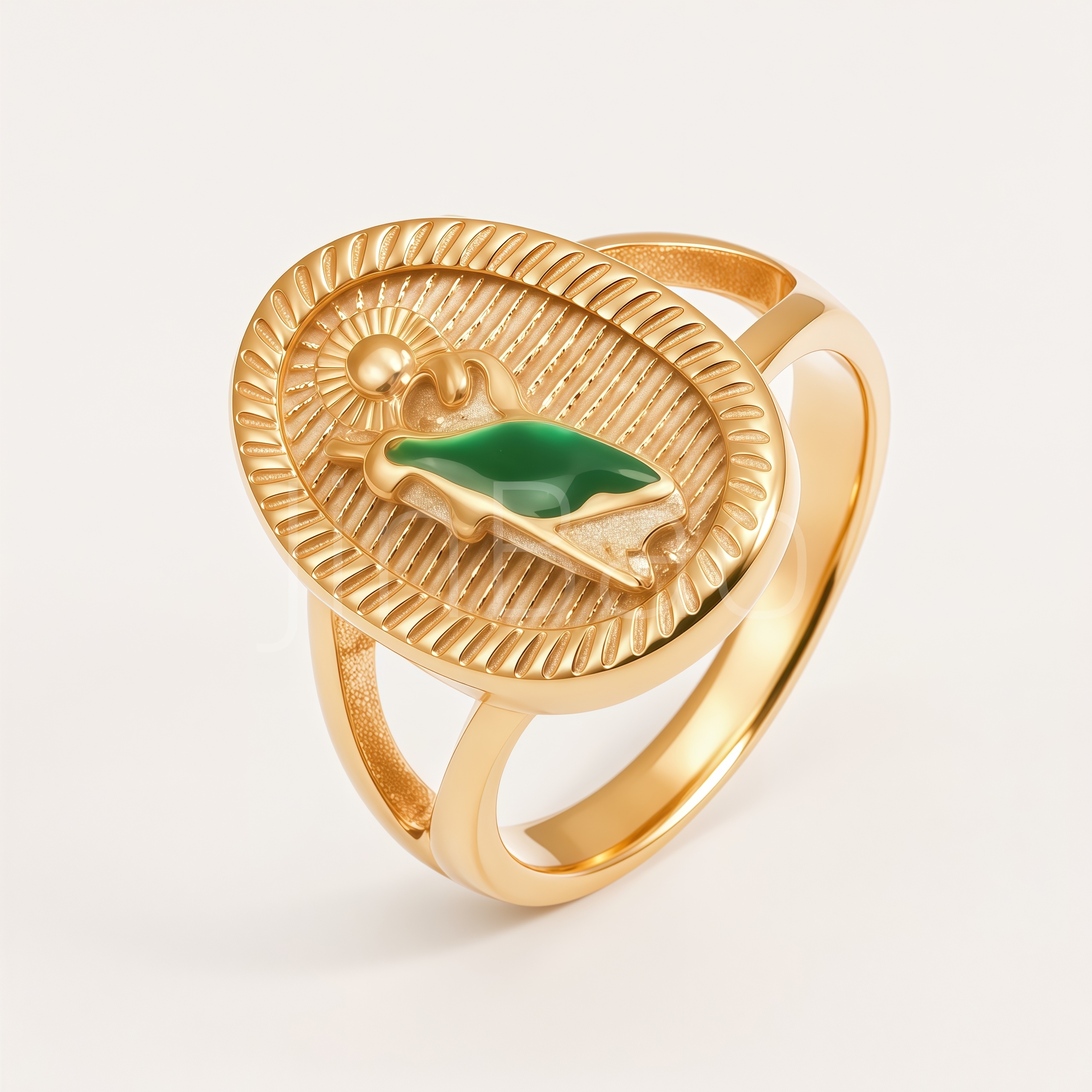 8-Piece Religious Icon Men Signet Ring | D0506