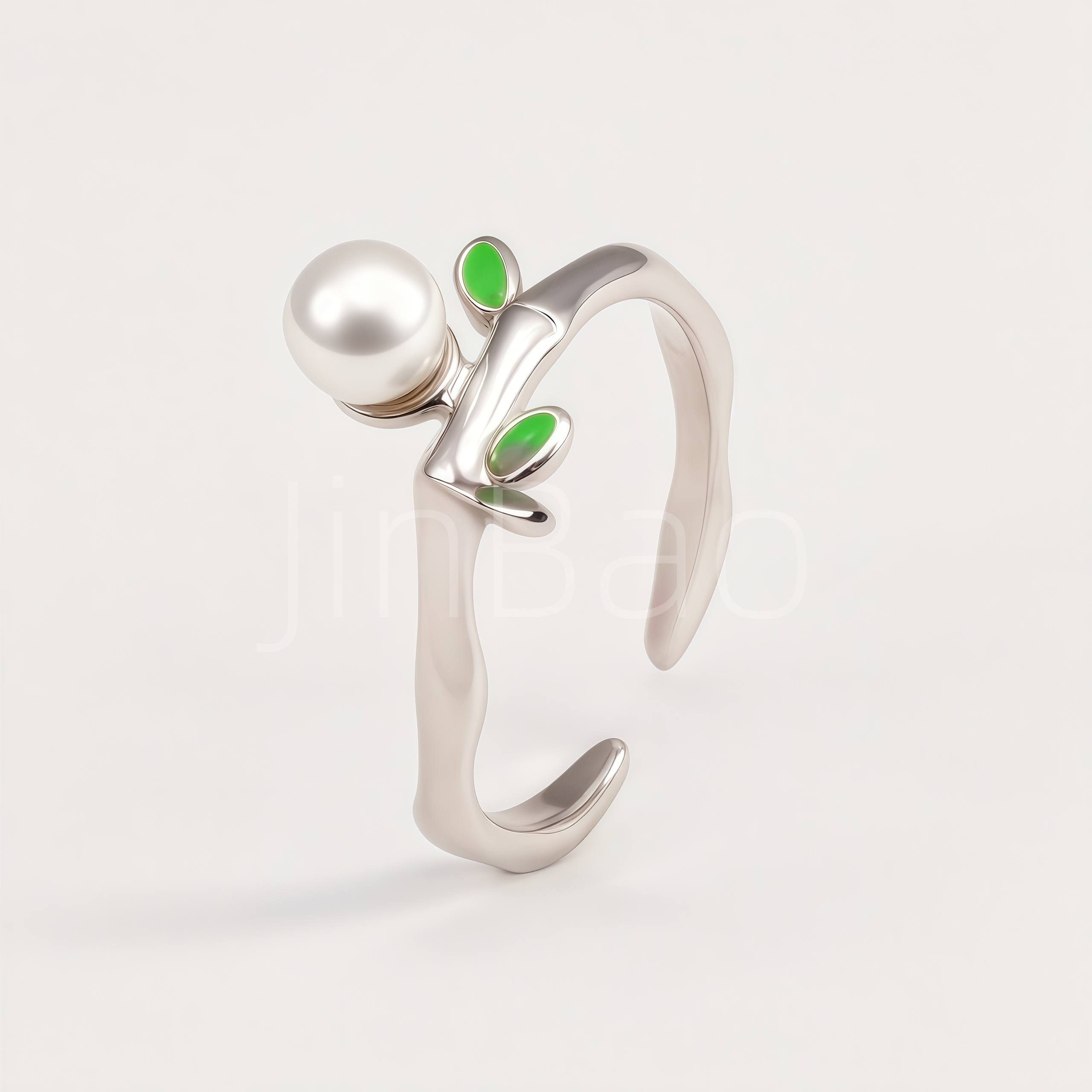 New Chinese Style Natural Branch Pearl Open Ring for Women | E00478