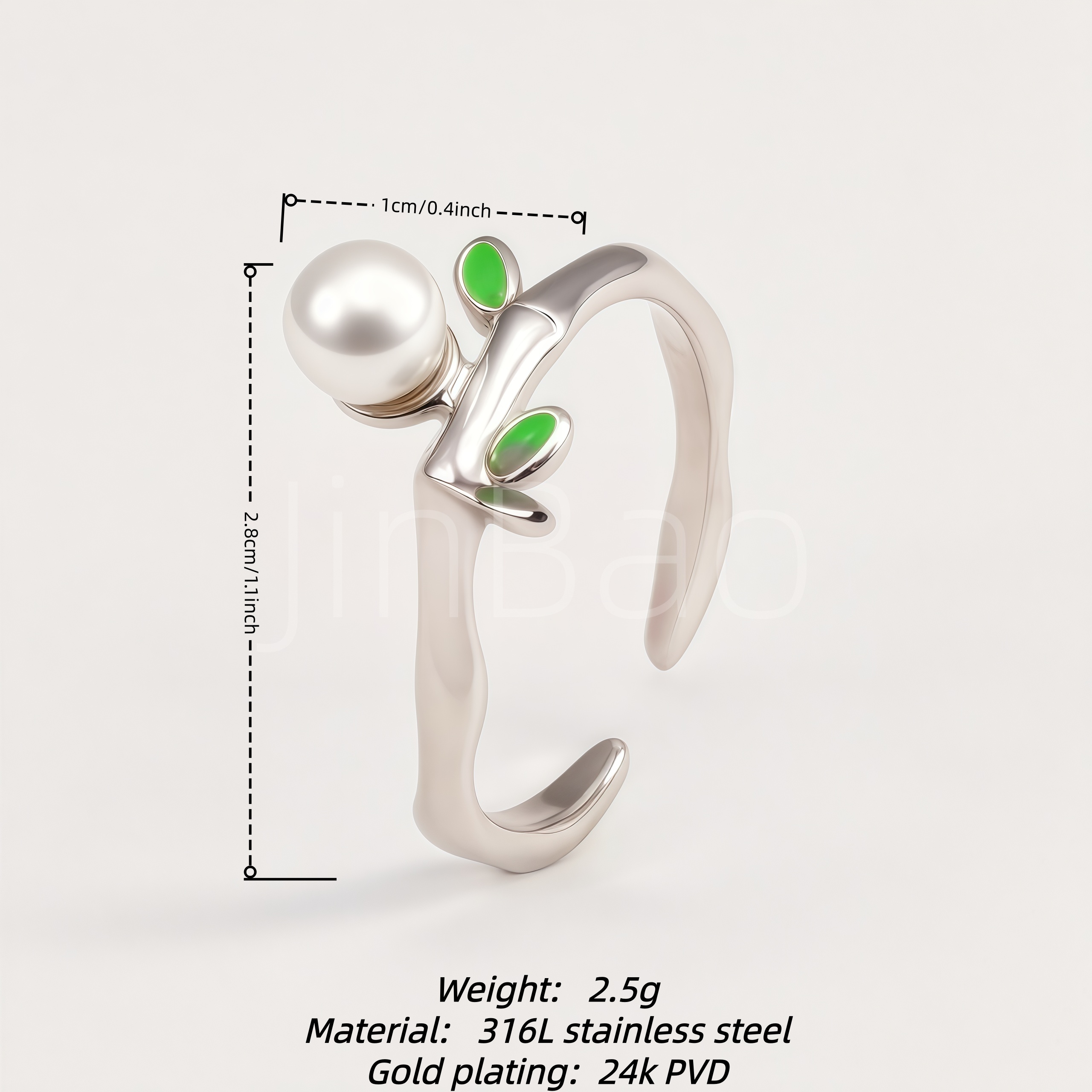 New Chinese Style Natural Branch Pearl Open Ring for Women | E00478