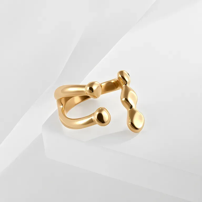 Unique Minimalist Stainless Steel Open Crossover Ring Classic Fashion for Women | N0021-JinBaoJewerly