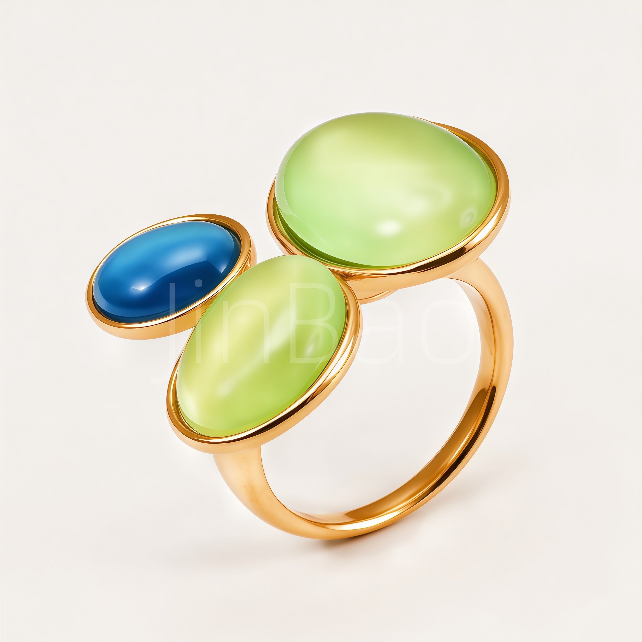Bezel‑Set Mixed Gemstone Cluster Women Ring