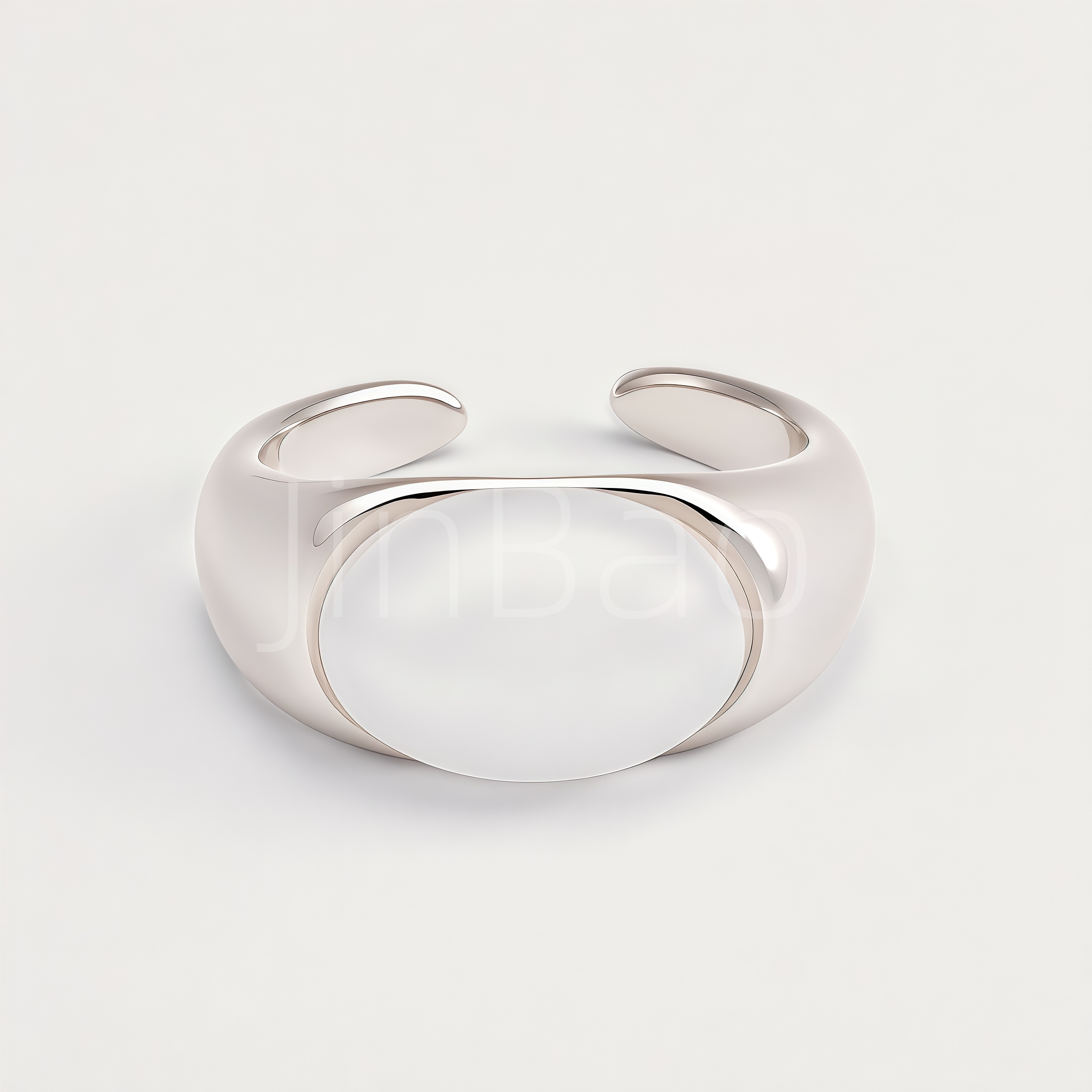 New Chinese Style Two-Tone Jade Curved Open Ring for Women | E00485