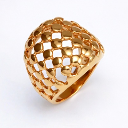 Metallic Texture Grid Ring - Trendy and Versatile Unisex Accessory | G00343-JinBaoJewerly