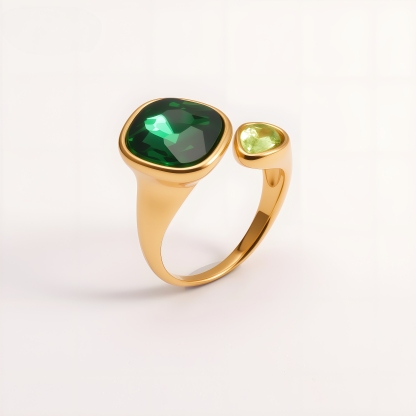 Colorful Gemstone Accents, Hypoallergenic & Durable Stainless Steel Rings for Women