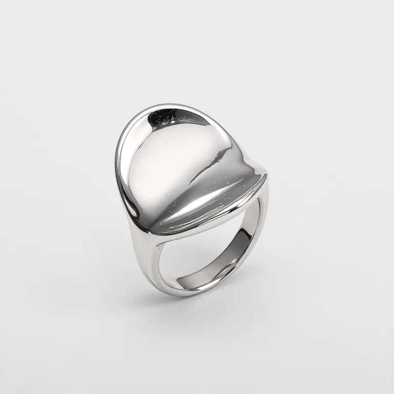 Stainless Steel Women's Ring with Sleek Domed Feature丨G005468-JinBaoJewerly