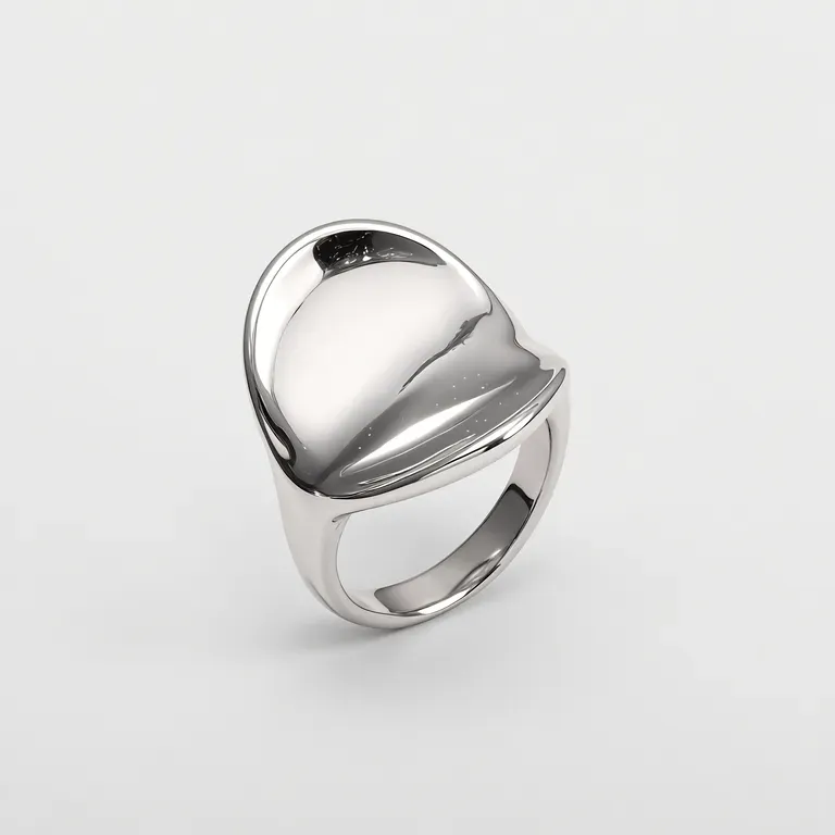 Stainless Steel Women's Ring with Sleek Domed Feature丨G005468-JinBaoJewerly