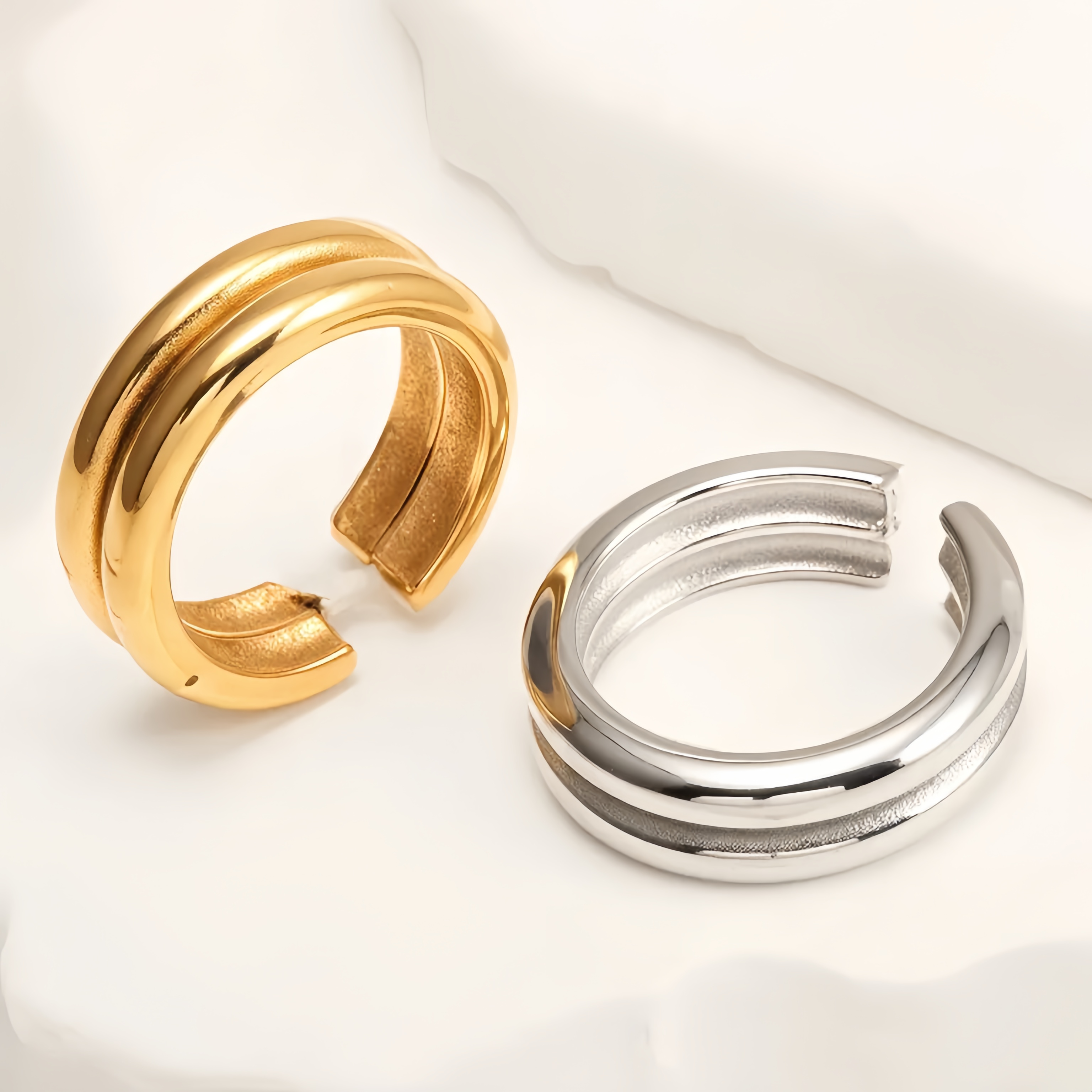 Light Luxury Style Simple Stainless Steel Women's Ring丨G004307-JinBaoJewerly