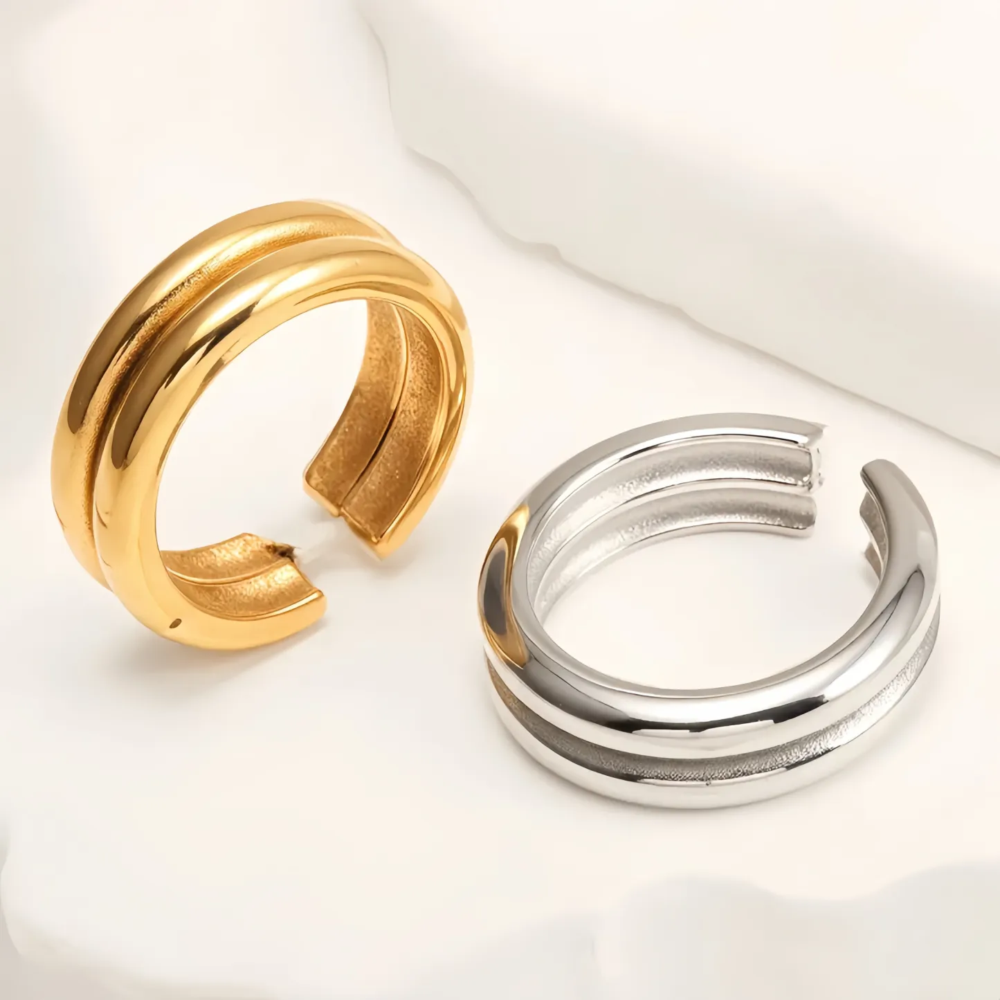 Light Luxury Style Simple Stainless Steel Women's Ring丨G004307-JinBaoJewerly