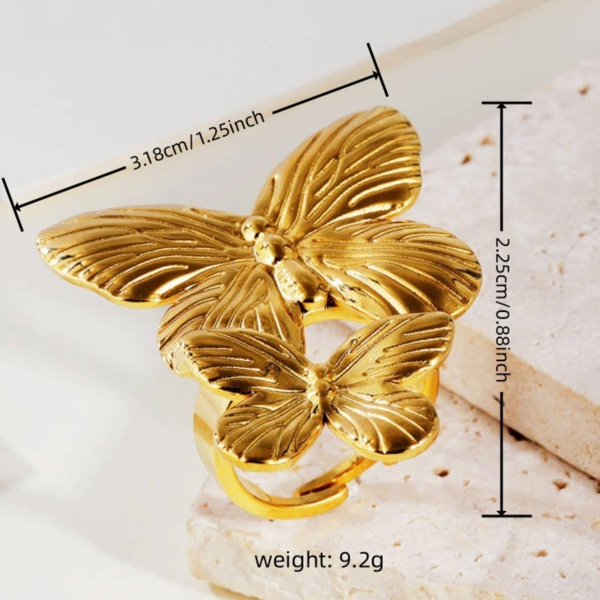 Simple Butterfly Pearl Stainless Steel Women's Ring | G005414-JinBaoJewerly