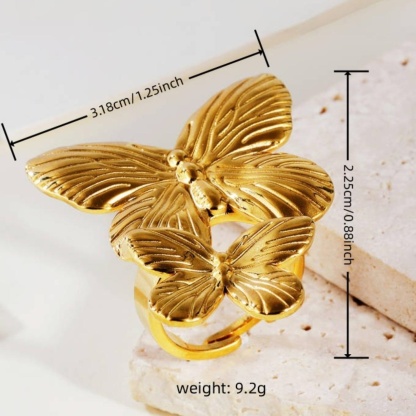 Simple Butterfly Pearl Stainless Steel Women's Ring | G005414-JinBaoJewerly