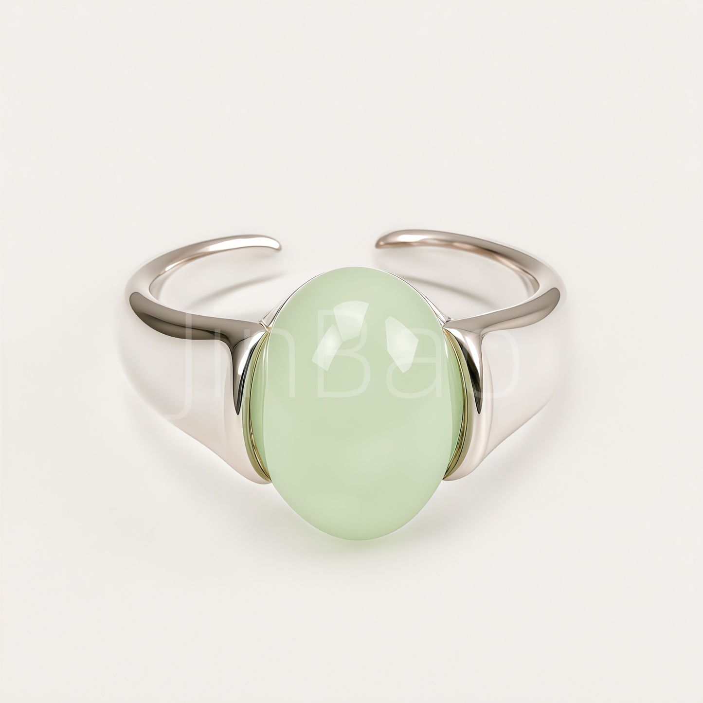 Minimalist Sculptural Green Cat's Eye Women's Ring | E00548