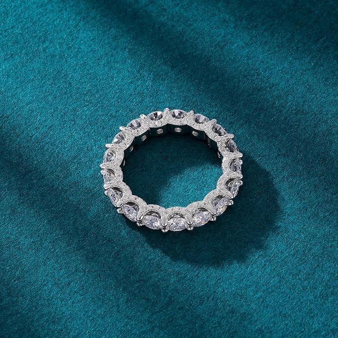 Oval Cubic Zirconia Love Ring | 5mm Stackable Rings for Women-JinBaoJewerly