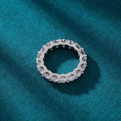 Oval Cubic Zirconia Love Ring | 5mm Stackable Rings for Women-JinBaoJewerly