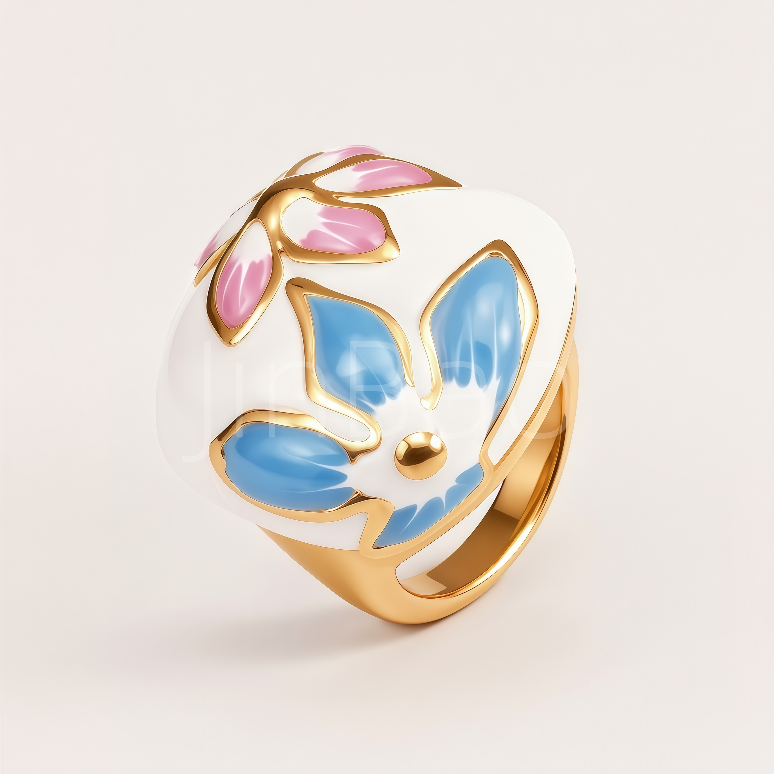 Romantic Floral Pattern Stainless Steel Ring Women's Ring | G004607