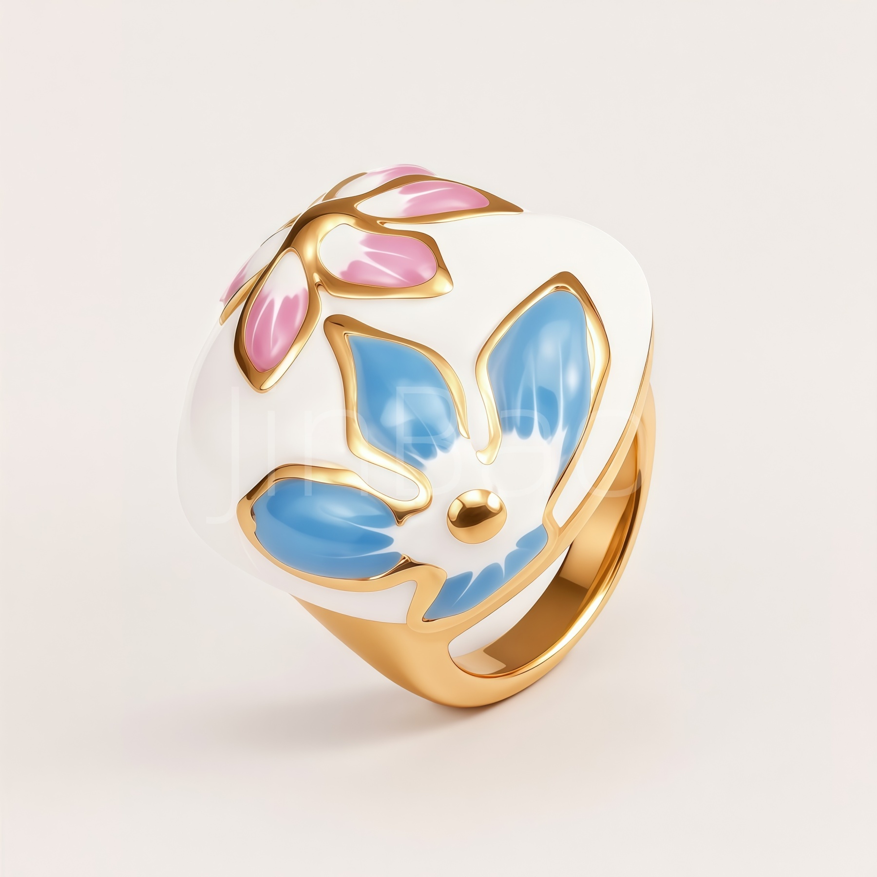 Romantic Floral Pattern Stainless Steel Ring Women's Ring | G004607-JinBaoJewerly