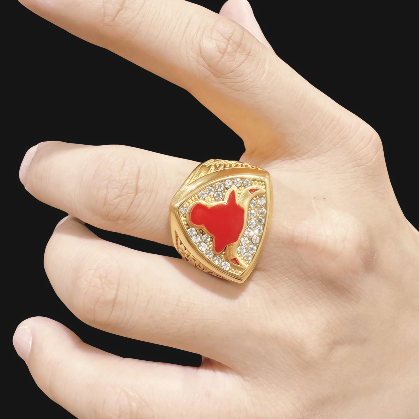 NBA Championship Ring Retro Shining Bull Head Stainless Steel Men's Ring丨K0225J-JinBaoJewerly