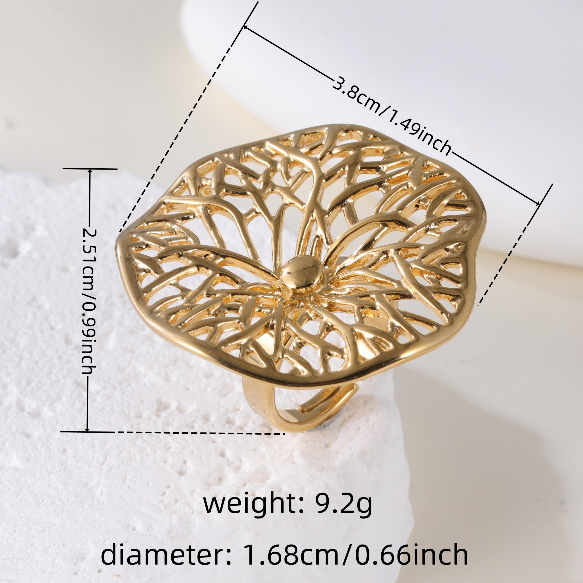 Elegant Hollow Flower Design Stainless Steel Women's Waterproof Ring丨G005935-JinBaoJewerly