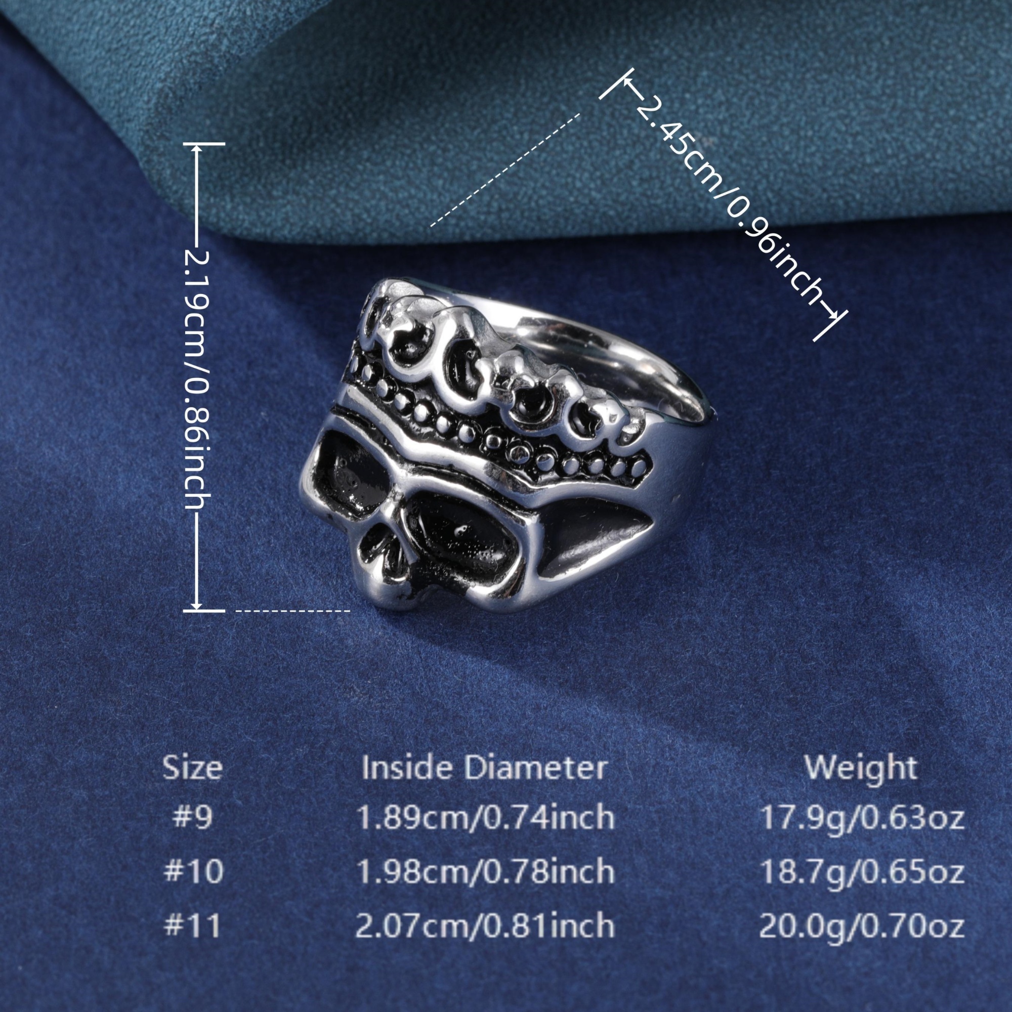 Punk Hip-Hop Skull Stainless Steel Skull Men's Ring丨DZ1913-JinBaoJewerly