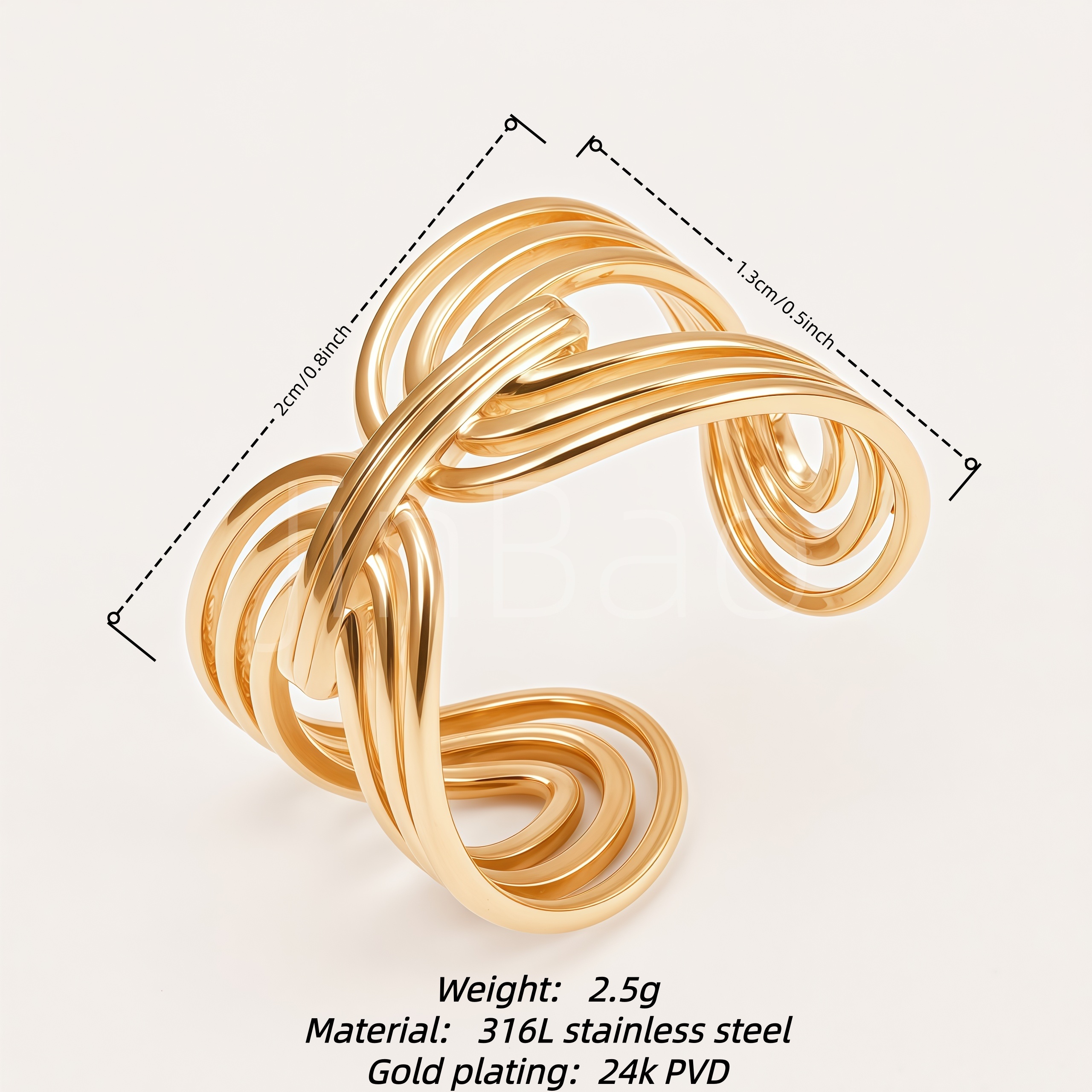 Assorted Abstract Organic Fluid Women Ring Set