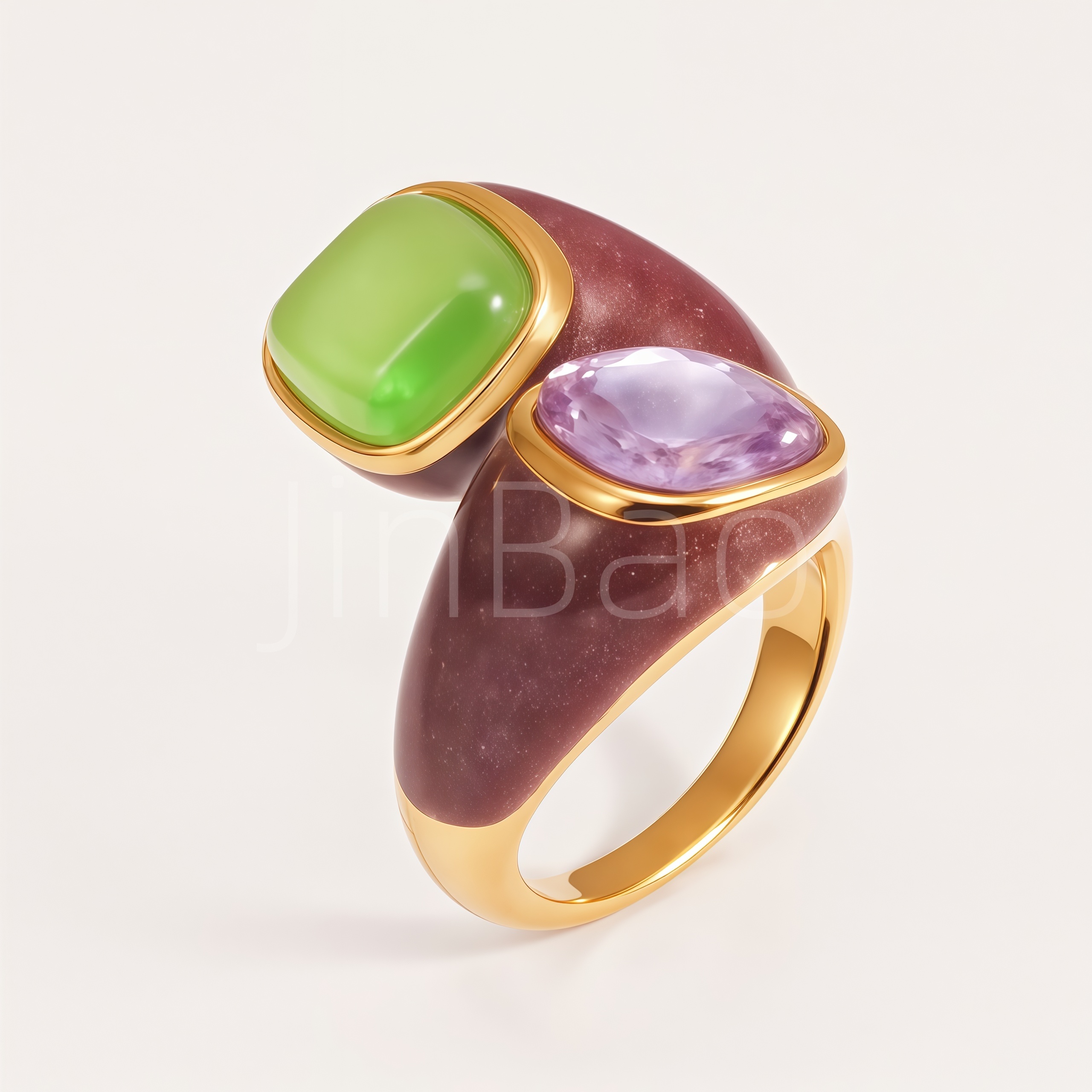 Square-Cut Colorful Gem Women Statement Ring | E00579