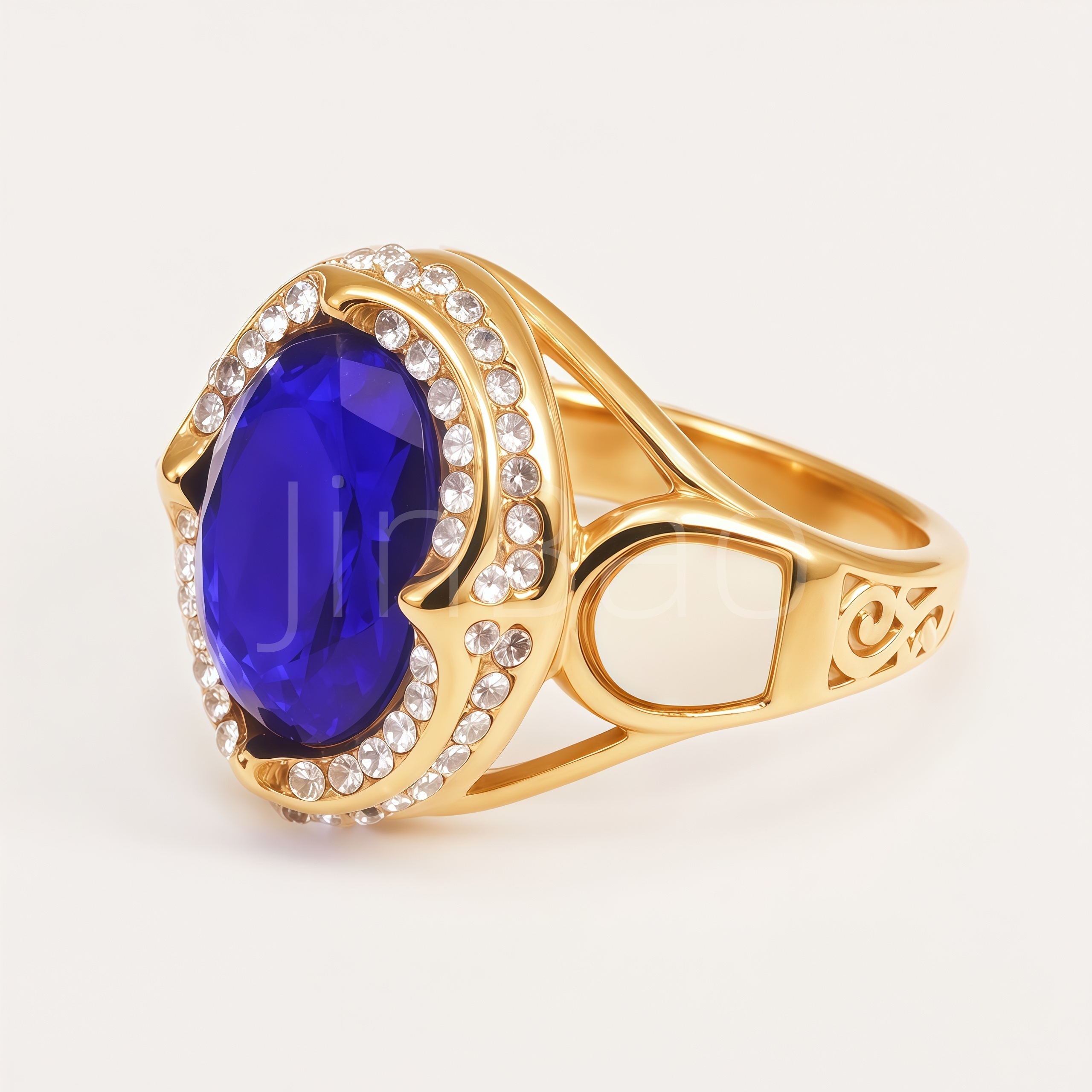 Vintage Blue Gem Stone Men Ring | B259