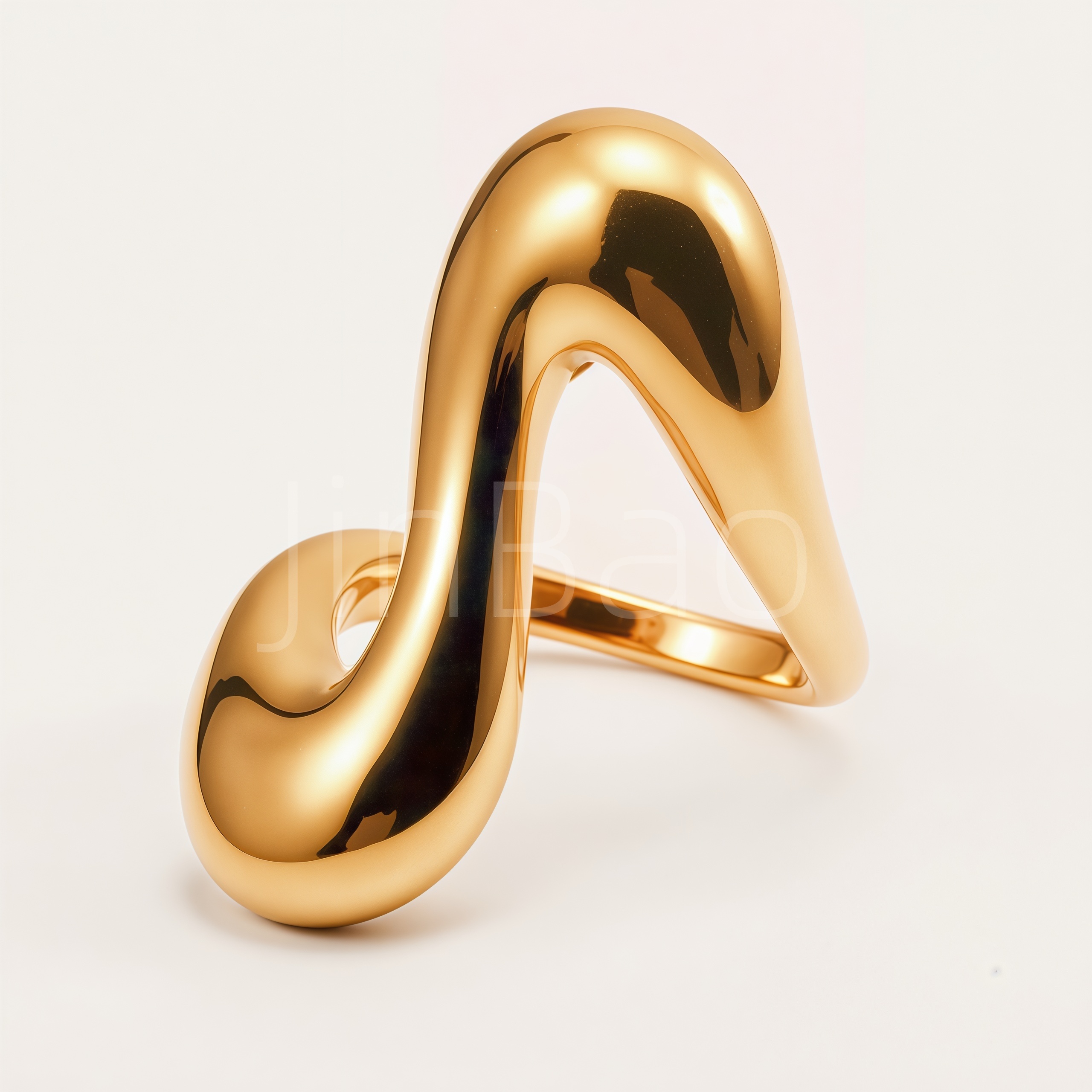 Modern Abstract Twisted Wave Statement Women's Ring | E0051