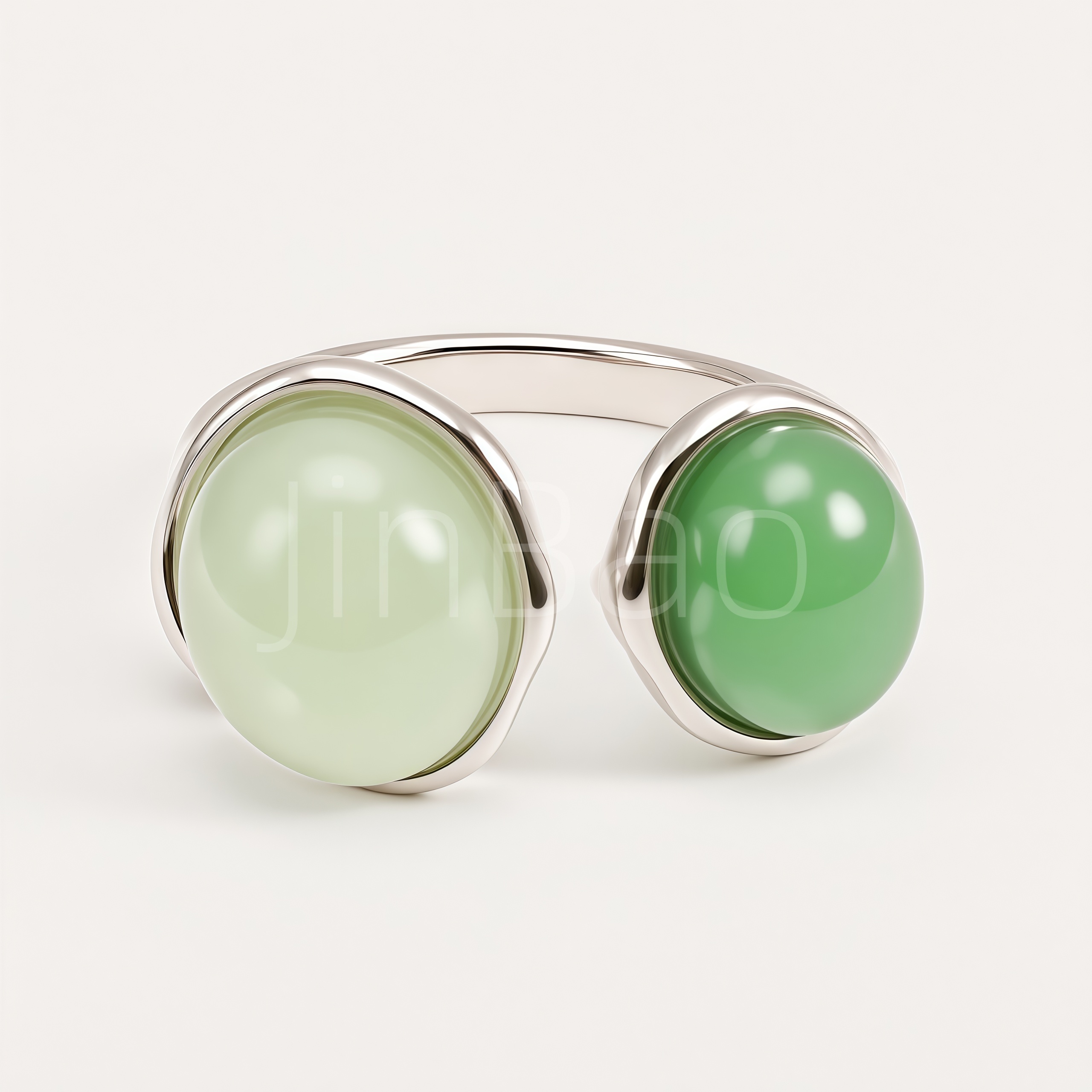 Twin Cabochon Minimalist Women Ring | N002824