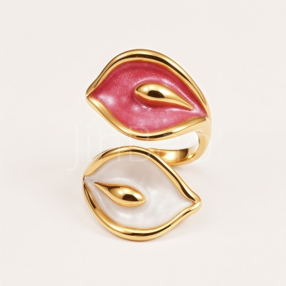 Dual Calla Lily Enamel Wrap‑Around Women's Ring | E00543