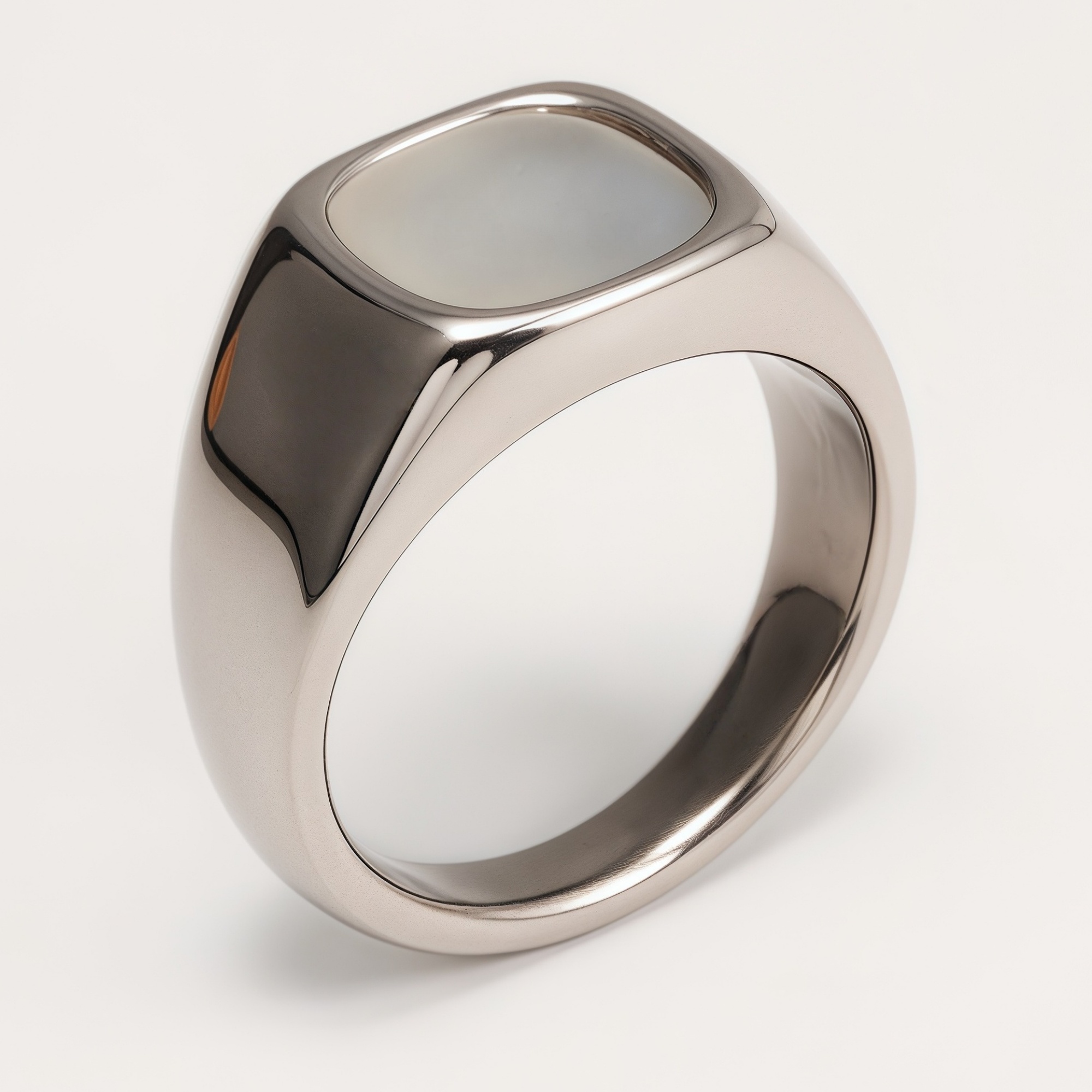 Minimalist Gold/Silver Square Mother - of - Pearl Ring, Must - have Item for Trendsetters | BL540-JinBaoJewerly