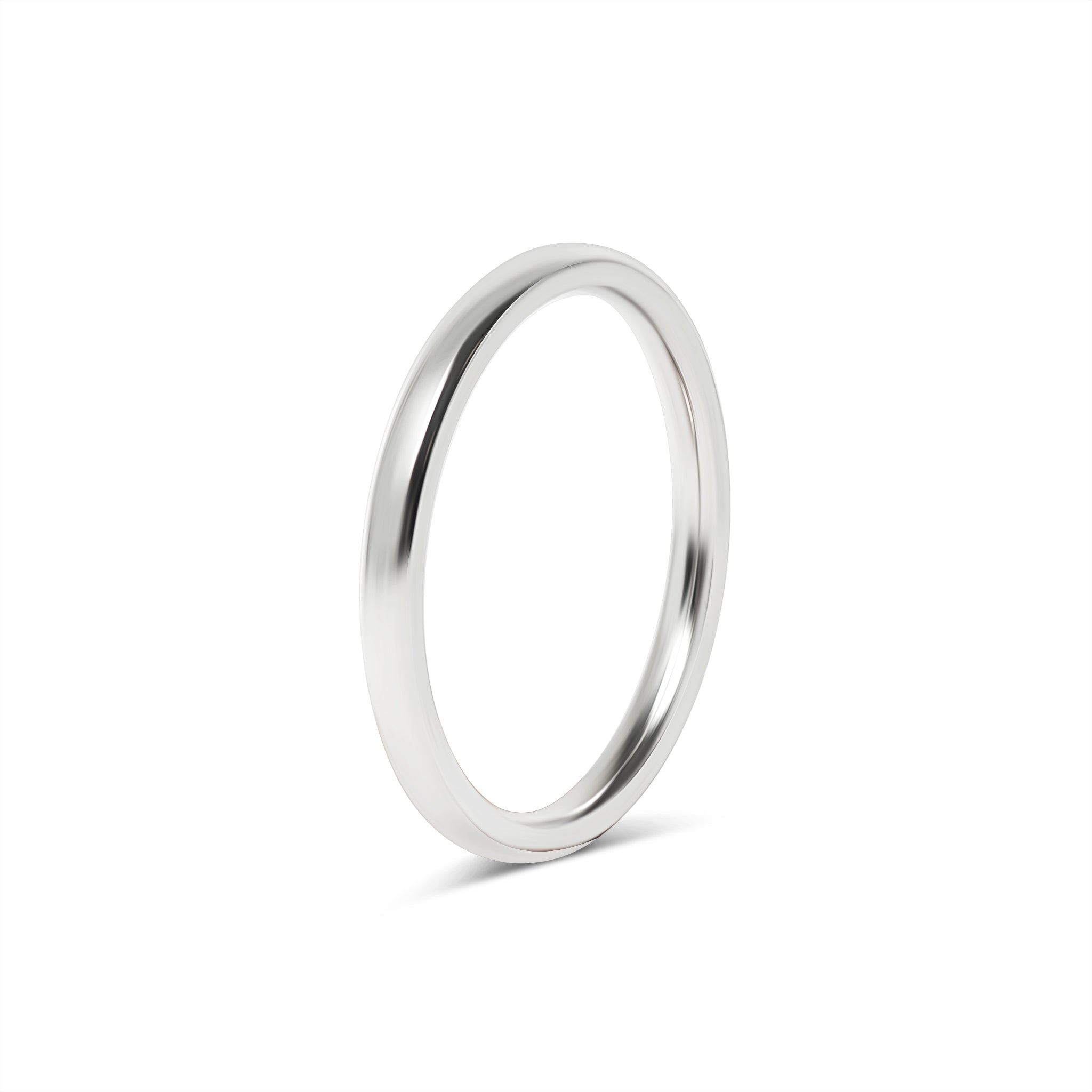 Highly Polished Rounded Stainless Steel Blank Ring 2mm - 6mm-JinBaoJewerly