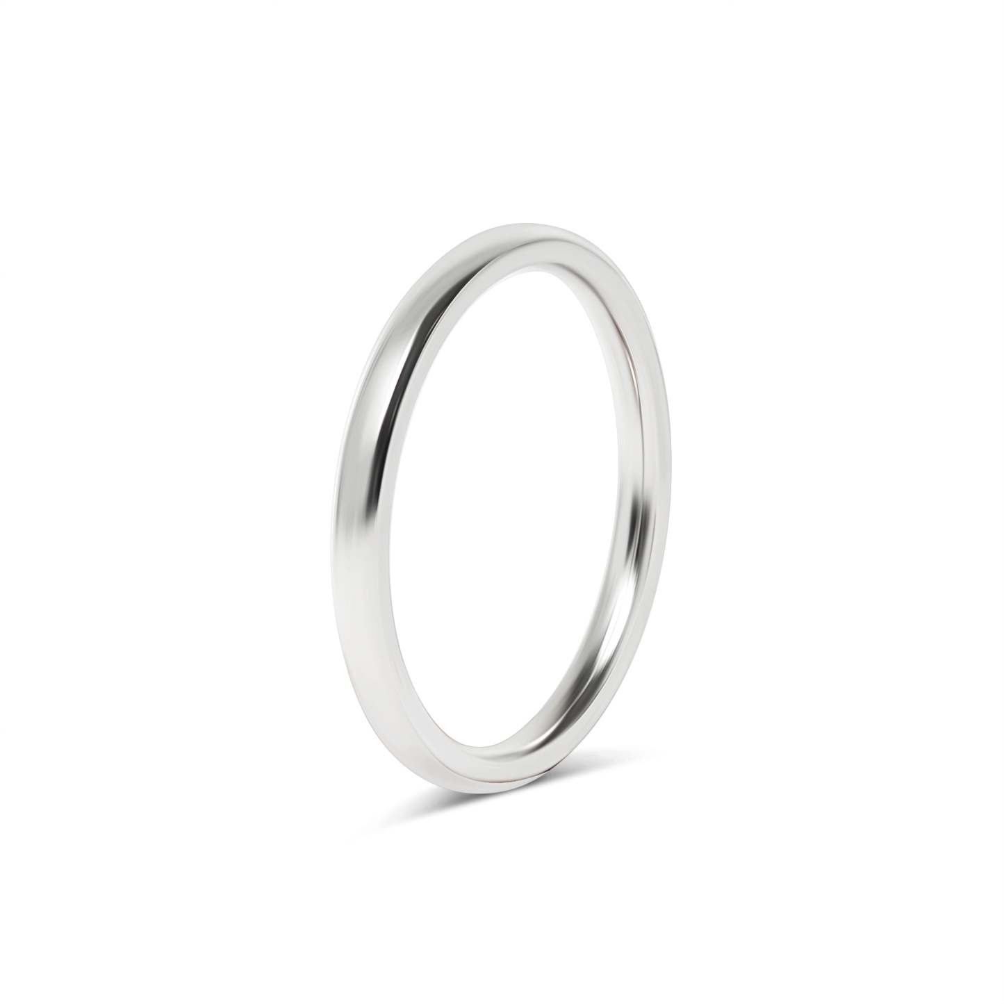 Highly Polished Rounded Stainless Steel Blank Ring 2mm - 6mm-JinBaoJewerly