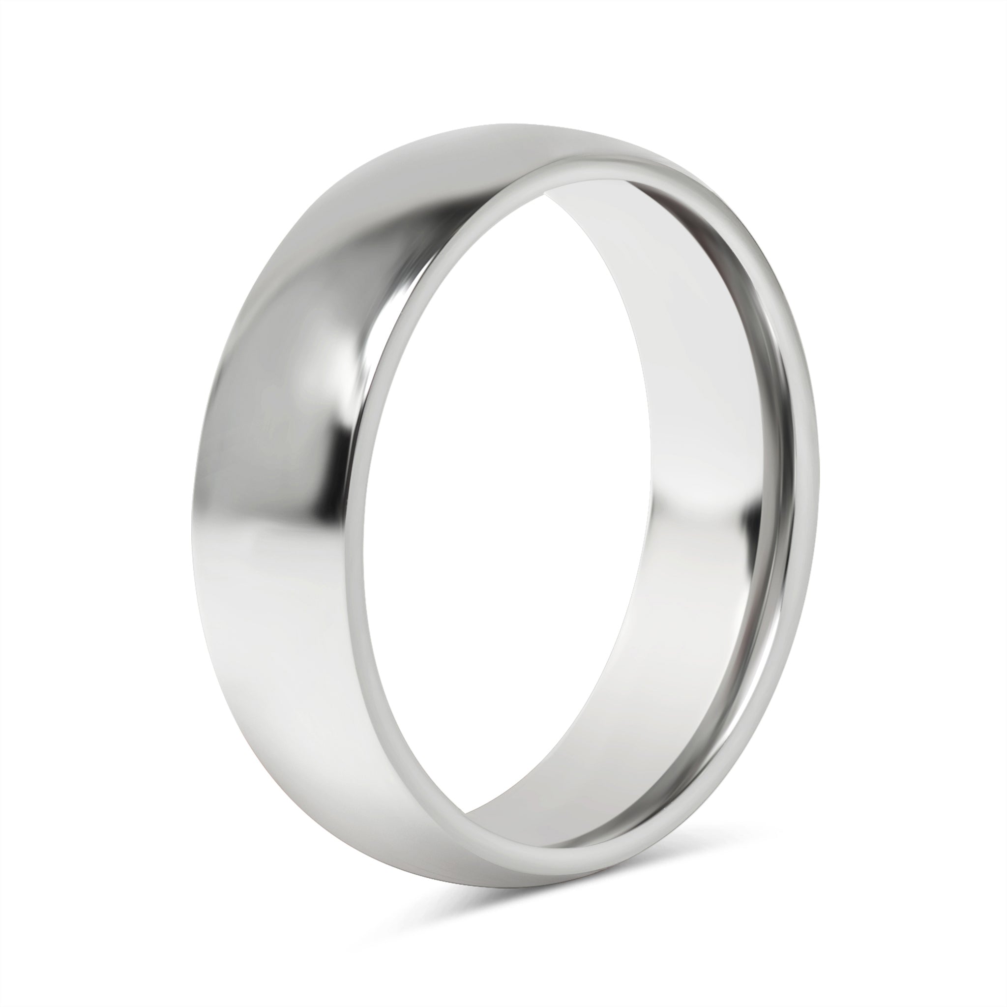 Highly Polished Rounded Stainless Steel Blank Ring 2mm - 6mm-JinBaoJewerly