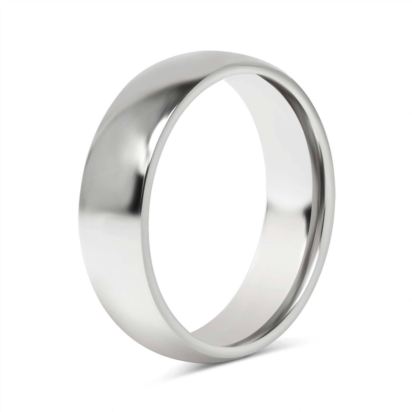 Highly Polished Rounded Stainless Steel Blank Ring 2mm - 6mm-JinBaoJewerly
