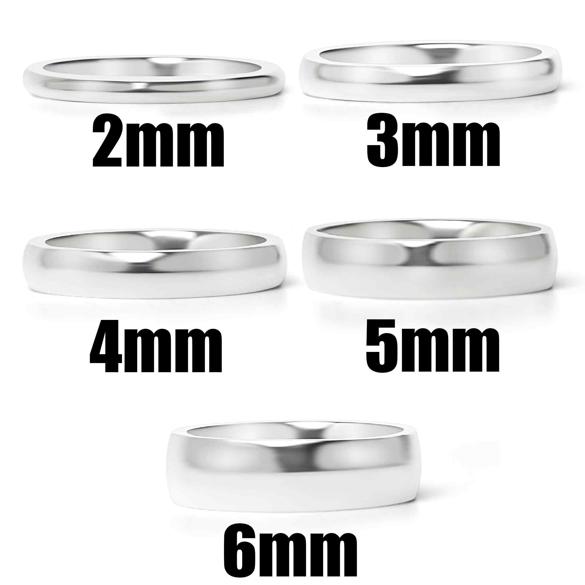 Highly Polished Rounded Stainless Steel Blank Ring 2mm - 6mm-JinBaoJewerly