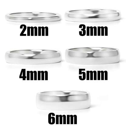 Highly Polished Rounded Stainless Steel Blank Ring 2mm - 6mm-JinBaoJewerly