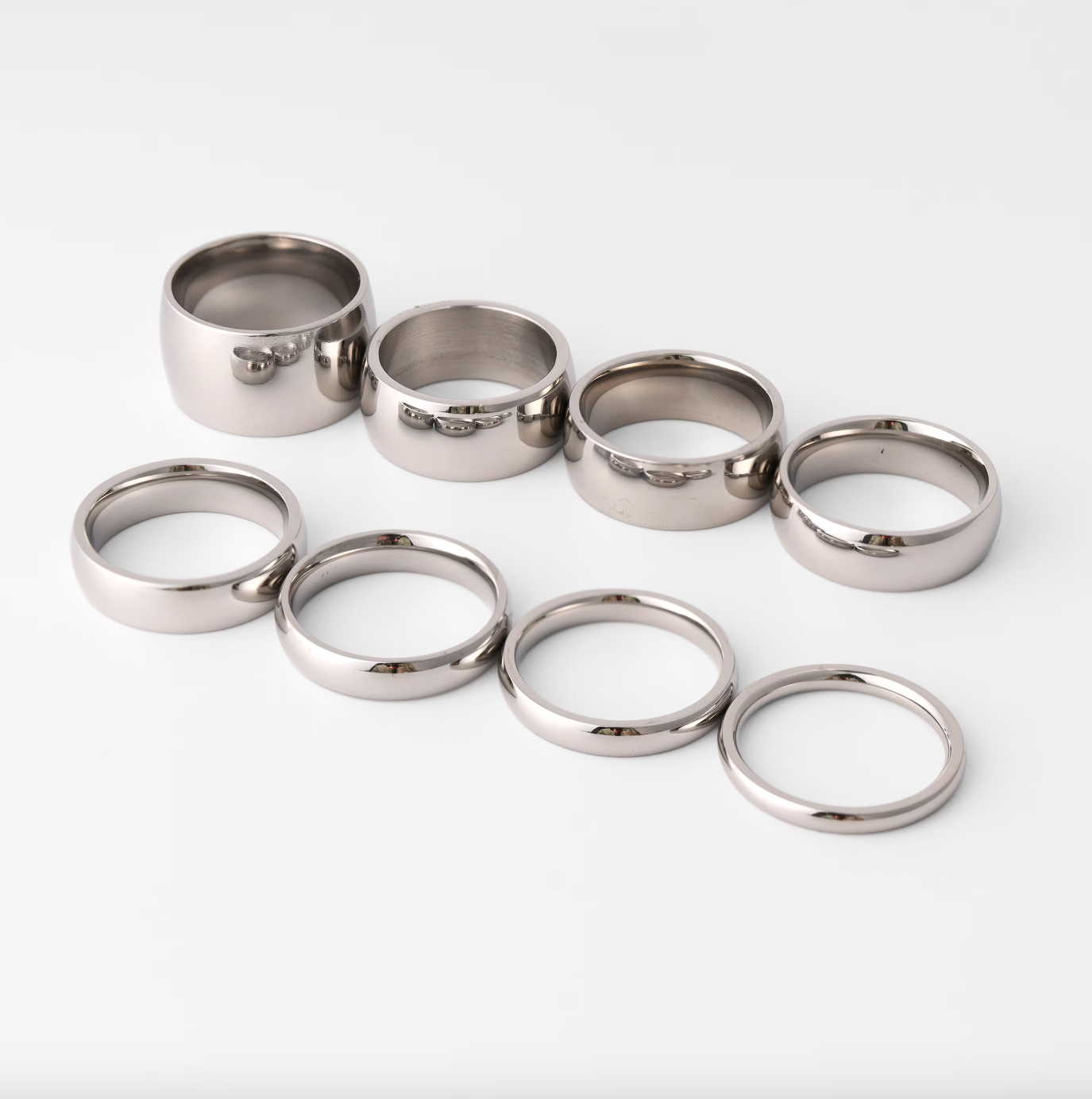 Highly Polished Rounded Stainless Steel Blank Ring 2mm - 6mm-JinBaoJewerly