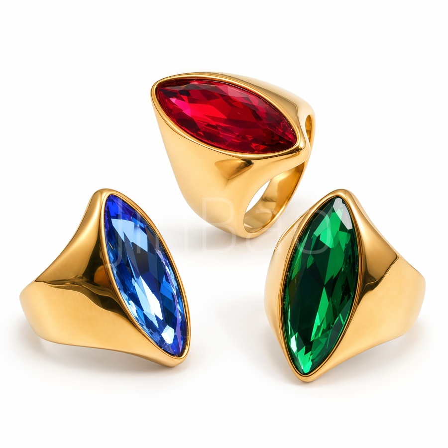 Chunky Big Marquise Cut Gemstone Ring for Women | E00599