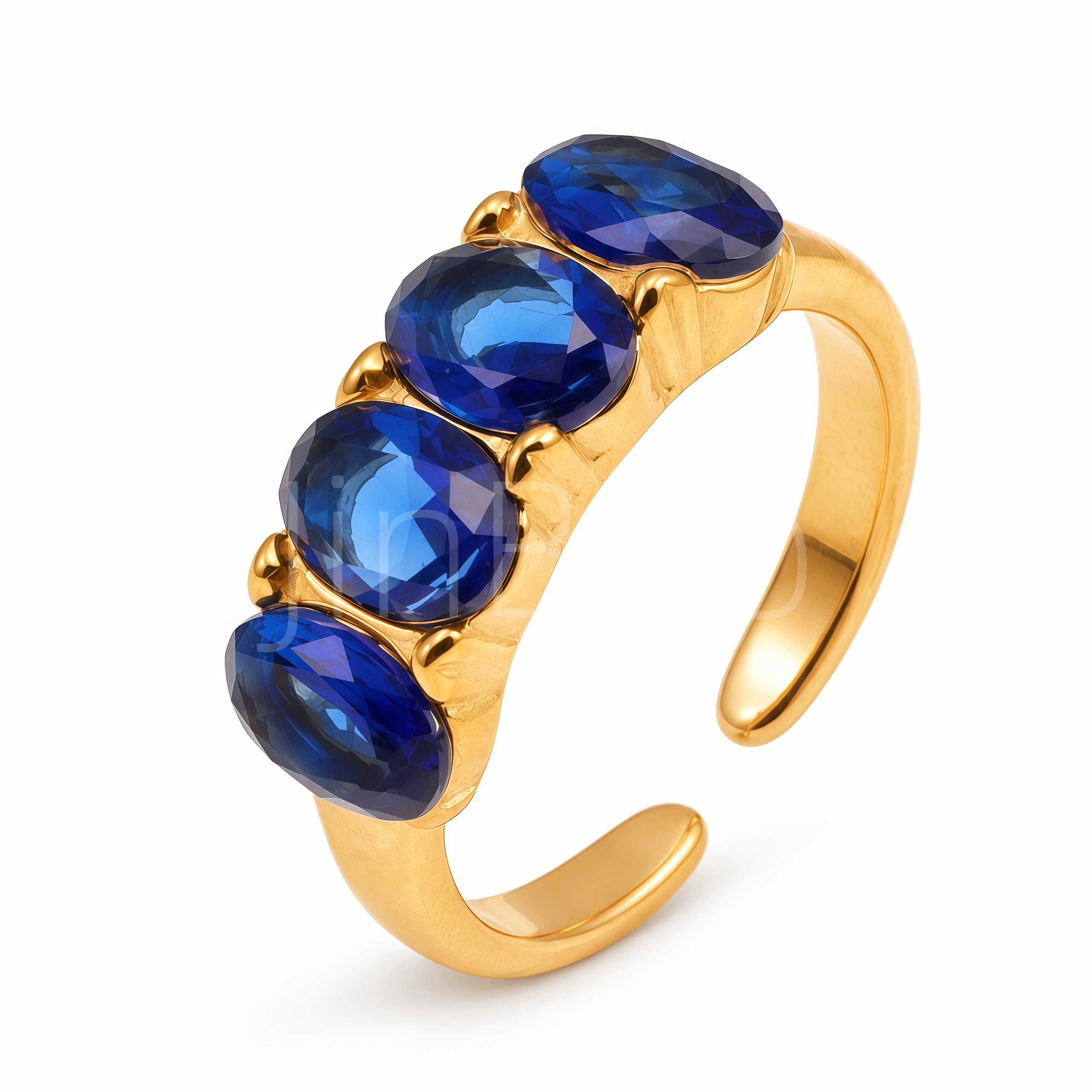 Vintage Multi Oval Rhinestone Open Ring for Women | E00664