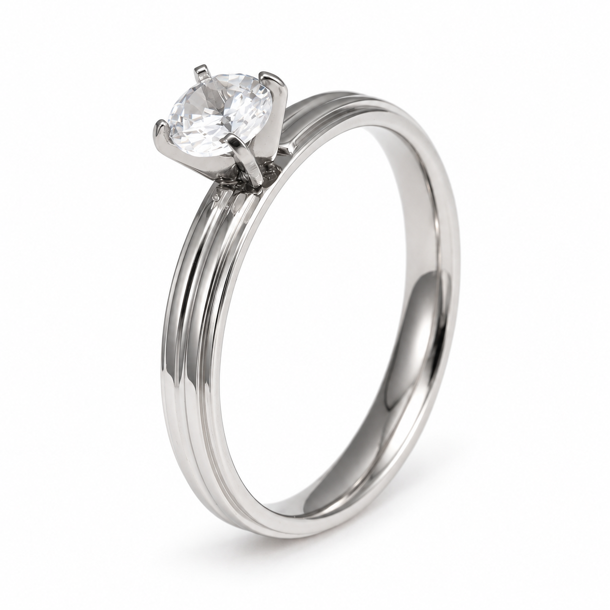 Classic CZ Solitaire Promise Ring Set for Women | 