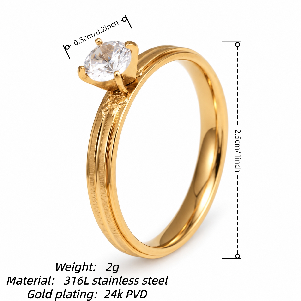 Classic CZ Solitaire Promise Ring Set for Women | 