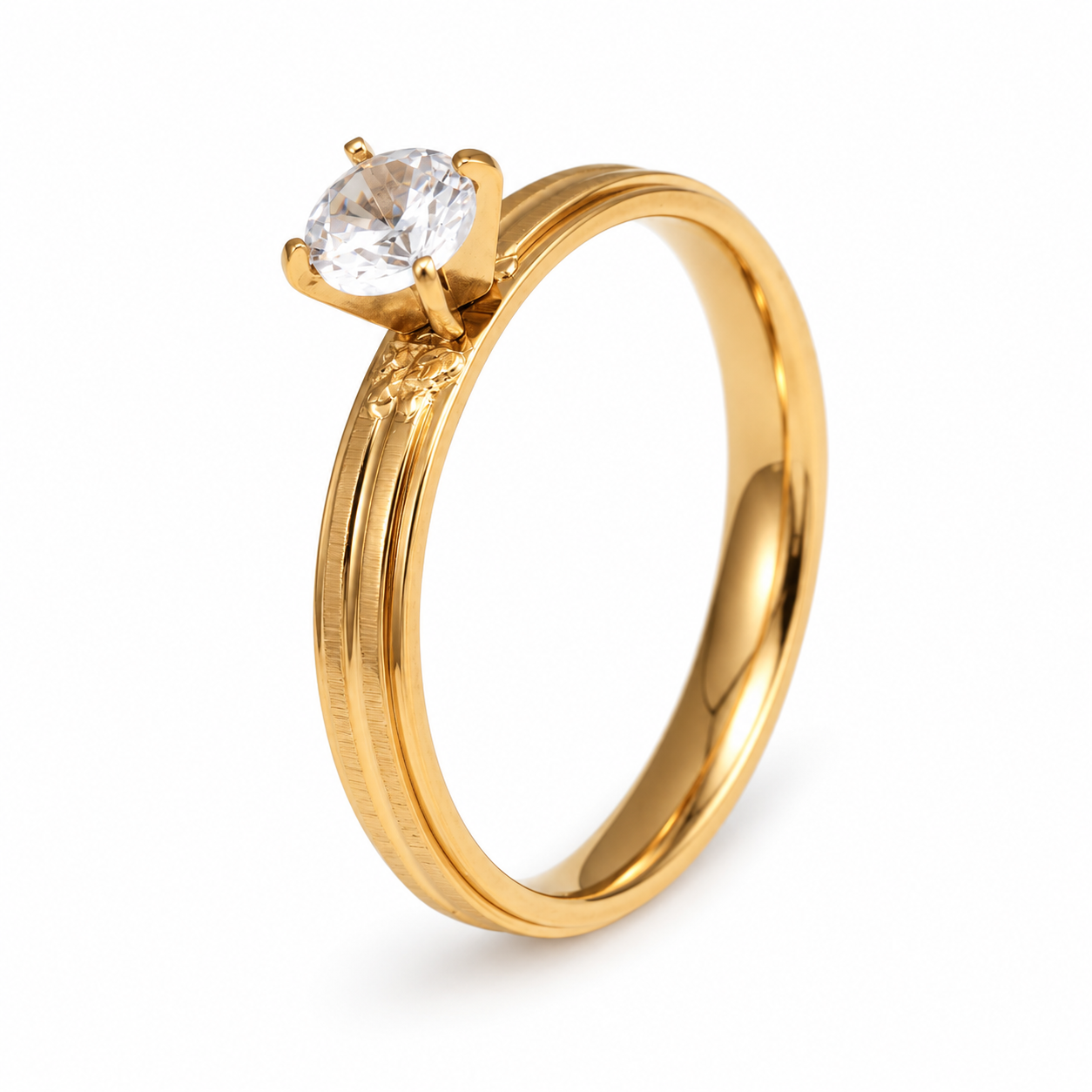 Classic CZ Solitaire Promise Ring Set for Women | 