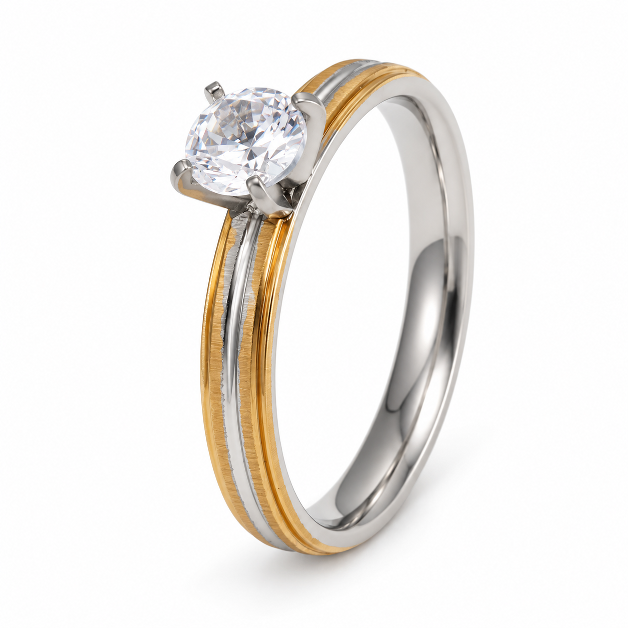 Classic CZ Solitaire Promise Ring Set for Women | 
