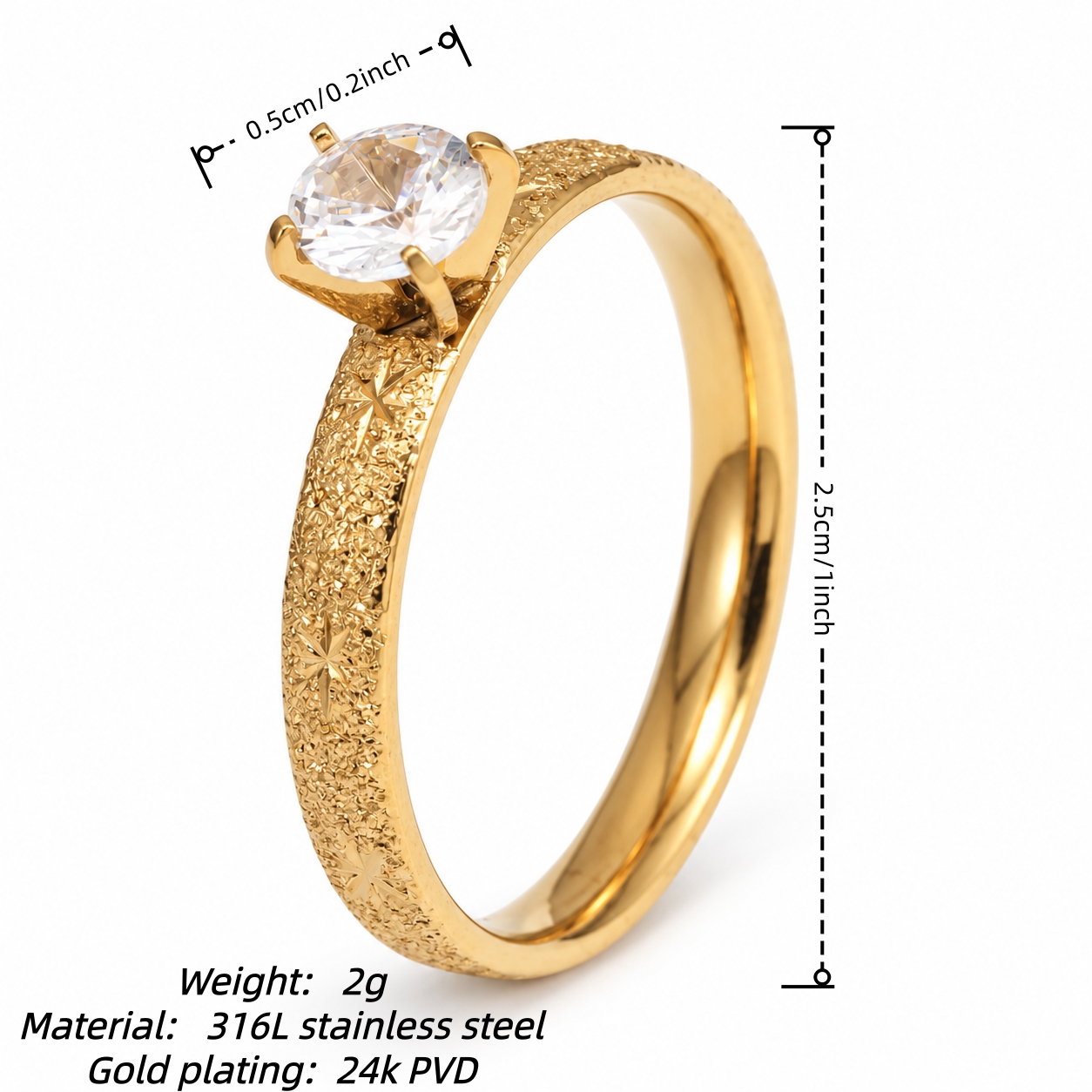 Vintage Starburst Carved CZ Promise Ring Set for Women | C002